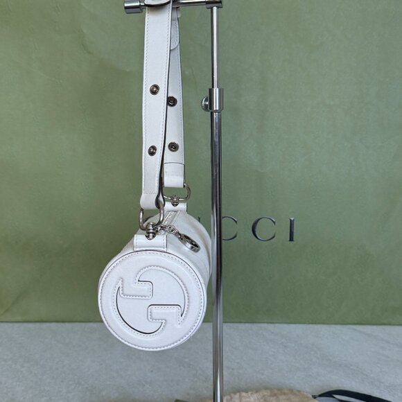 Gucci 760710 Blondie Mini Cylinder Shoulder Bag White Leather - Picture 5 of 15